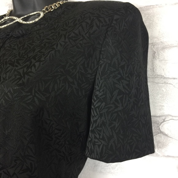 Debra Michaels Black Kimono Midi Dress Size 8 - Picture 4 of 6